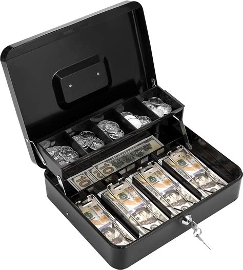 large metal cash box|metal cash box with lock.